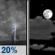 Tuesday Night: Slight Chance Showers And Thunderstorms then Partly Cloudy
