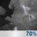 Tuesday Night: Showers and thunderstorms likely. Mostly cloudy, with a low around 61. Chance of precipitation is 70%. Tuesday Night: Showers And Thunderstorms Likely